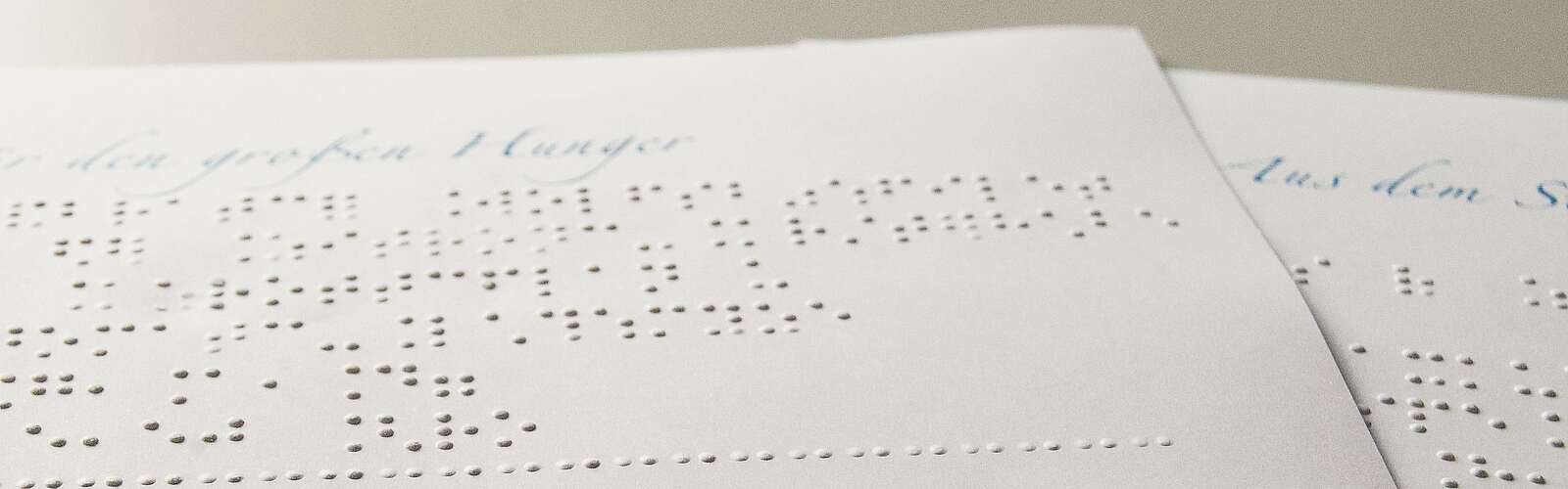 Speisekarte in Blindenschrift