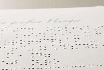 Speisekarte in Blindenschrift