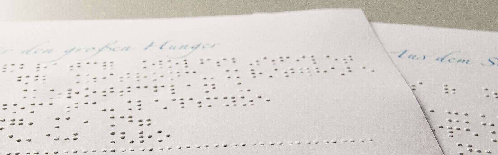 Speisekarte in Blindenschrift