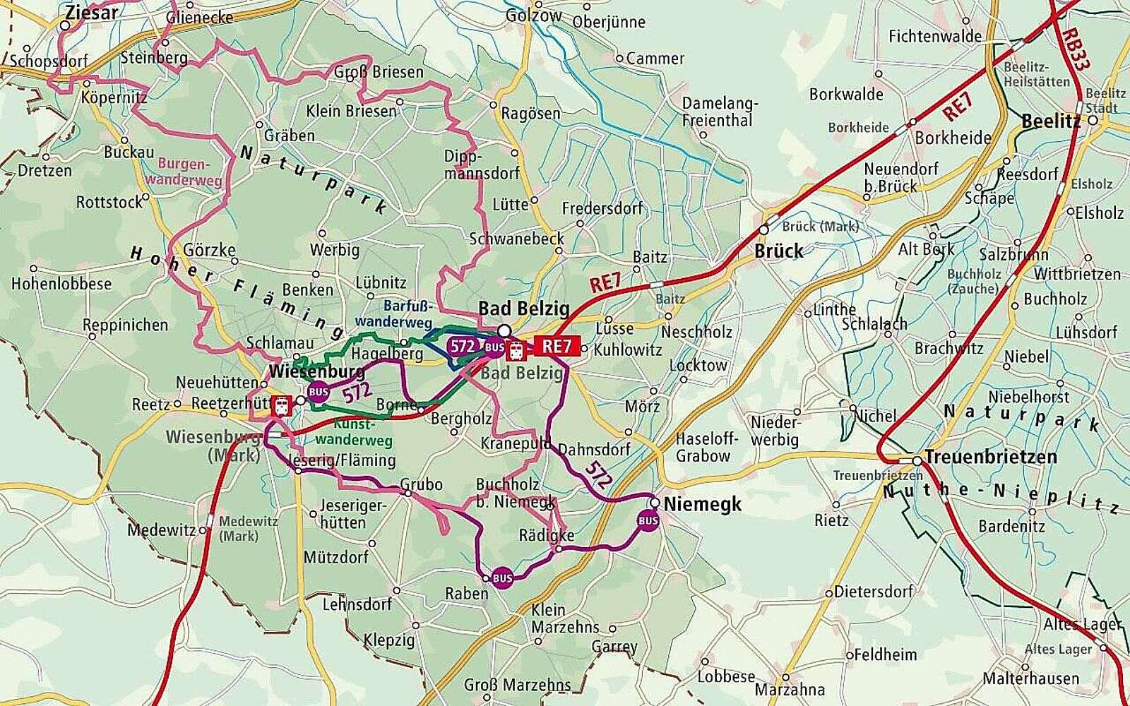 Anreise DB Regio Hoher Fläming