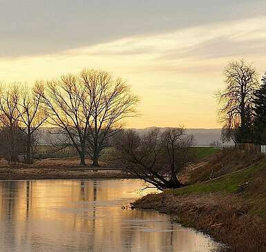 Sonnenuntergang bei Mühlberg/Elbe