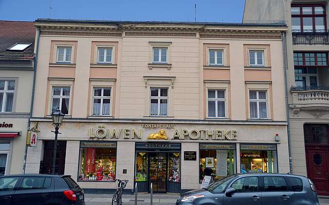 Blick auf die Löwen-Apotheke im Fontanehaus Neuruppin