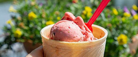 Eis im Waffelbecher