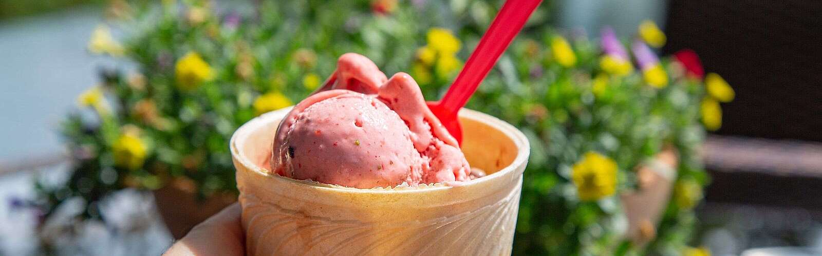Eis im Waffelbecher
