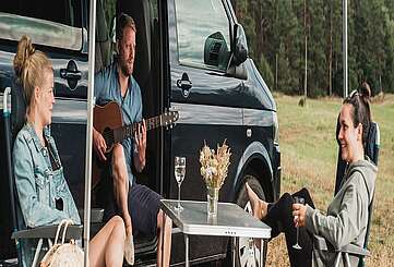 Camping mit Freunden