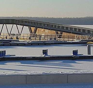 Stadthafen Senftenberg im Winter
