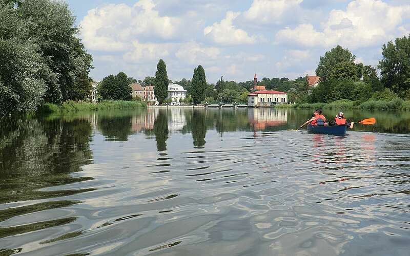 Paddler auf der Neiße bei Guben