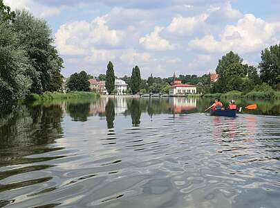 Paddler auf der Neiße bei Guben
