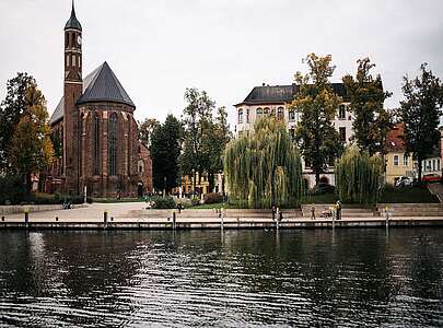 Blick Richtung St. Johannes Kirche in Brandenburg an der Havel