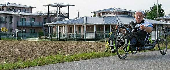 Handbiker Veit Riffer am ElsterPark