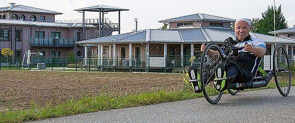 Handbiker Veit Riffer am ElsterPark