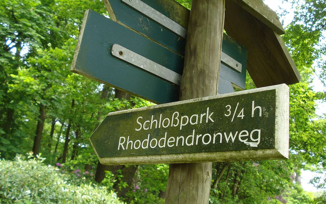 Wegweiser zum Rhododendronweg
