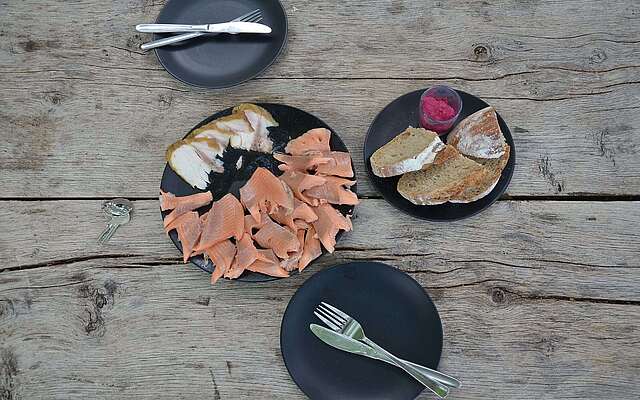 Fischgericht im Forellenhof Rottstock