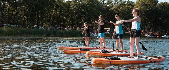 Mit SUP-Boards auf dem Templiner See