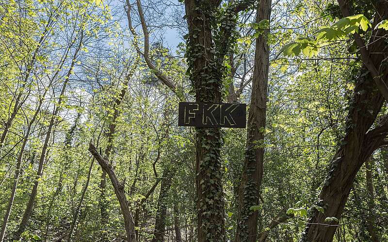 Schild am 66-Seen-Weg bei Woltersdorf