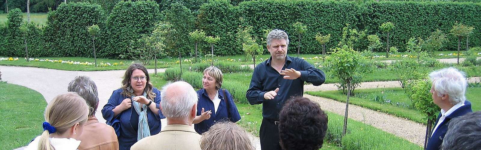 Führung im Park Charlottenhof in deutscher Gebärdensprache