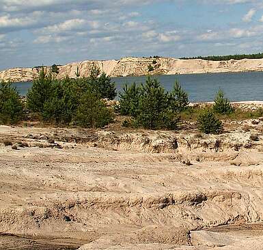 Gefluteter Tagebau im Niederlausitzer Landrücken