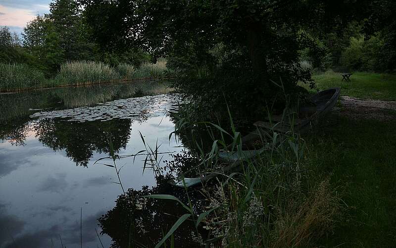 Teich mit Boot