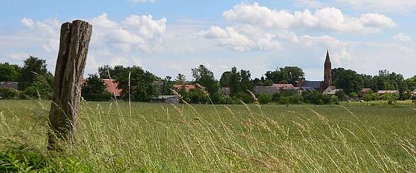 Sicht auf das Ökodorf Brodowin