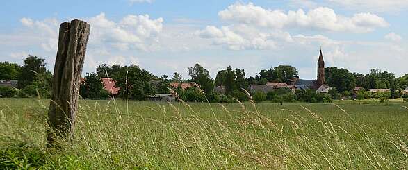 Sicht auf das Ökodorf Brodowin