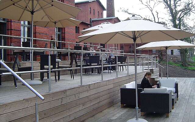 Terrasse des Restaurants "Seeterrassen" auf dem Landgut Stober