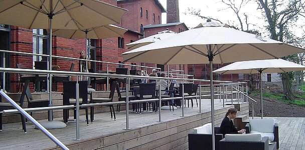 Terrasse des Restaurants "Seeterrassen" auf dem Landgut Stober