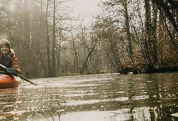 Kanutour im winterlichen Spreewald