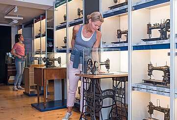 historische Nähmaschinen im Stadtmuseum Wittenberge