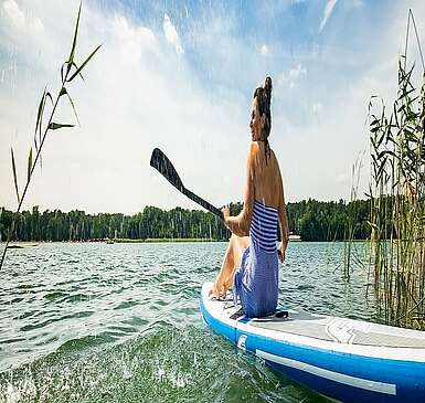 Stand Up Paddling auf dem Lübbesee