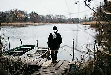 Bootssteg am Langen See in Reichenow