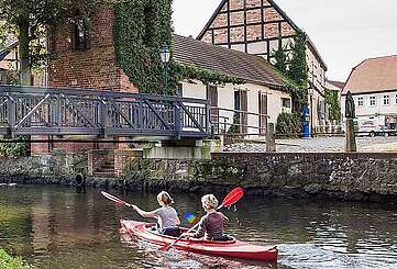 Kanuwanderer auf der Stepenitz in Perleberg