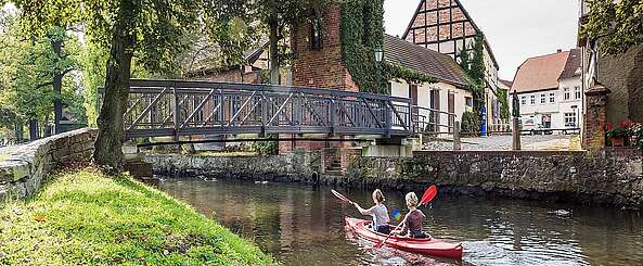 Kanuwanderer auf der Stepenitz in Perleberg