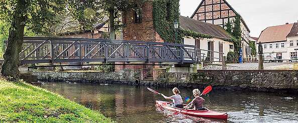Kanuwanderer auf der Stepenitz in Perleberg