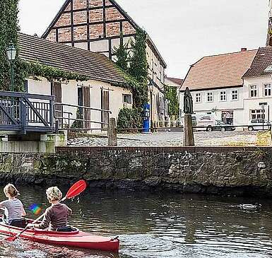 Kanuwanderer auf der Stepenitz in Perleberg