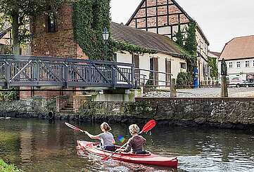 Kanuwanderer auf der Stepenitz in Perleberg
