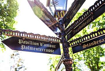 Wegweiser im The Lakeside Burghotel zu Strausberg