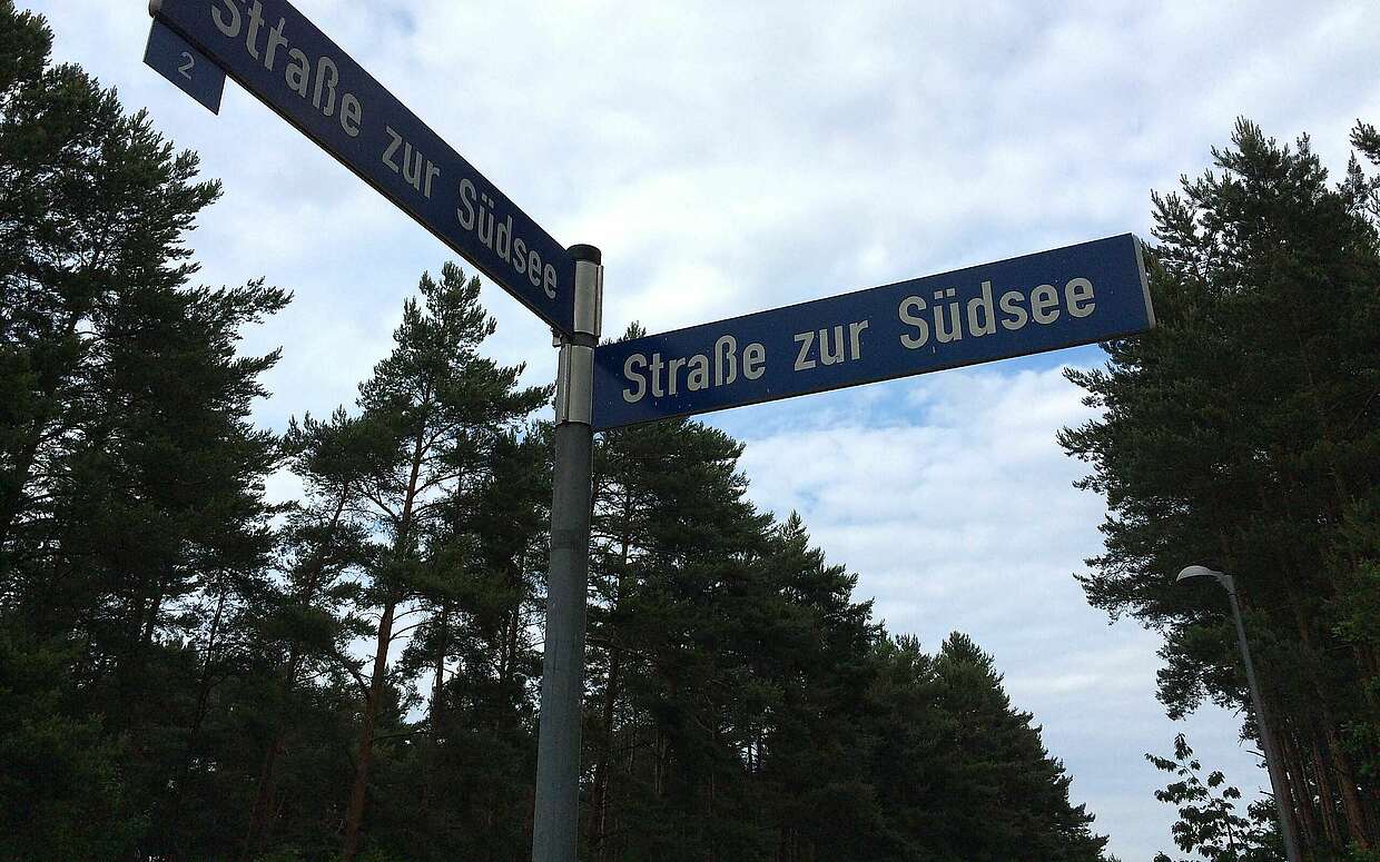 Straßenschild Straße zur Südsee